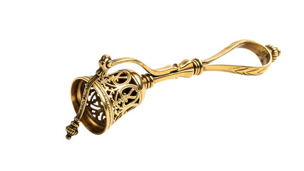 Ornate antique gold bell with intricate filigree design image