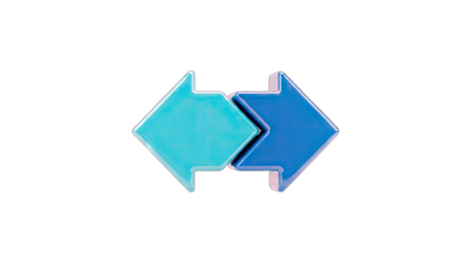 Arrows Pointing in Opposite Directions on White Background