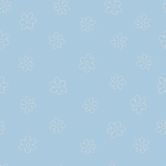 Seamless pattern with hand drawn meadow bold flowers. Floral Block Prints inspired by printmaking in Christmas color combinations