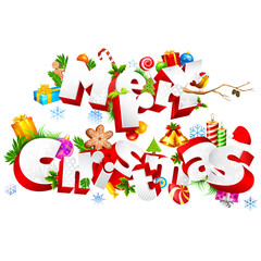 Merry Christmas illustration, Christmas New Year, Sweet Christmas, text, Christmas decorations, encapsulated