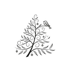 Line Art Christmas Tree 