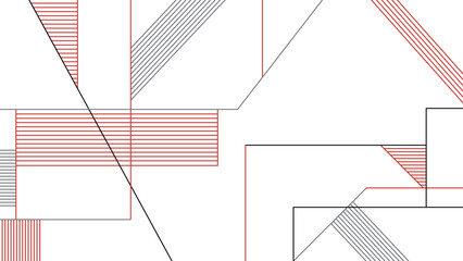 Abstract geometric background; Red and grey minimalist line pattern; Modern graphic design vector template