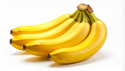 Bunch of Ripe Yellow Bananas on a White Background fruit