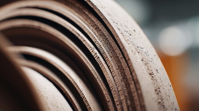 Closeup medium shot of a precure retread process showcasing the precise layering of rubber before molding.