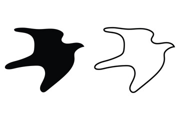 Titmouse and Phoenix Bird Icon Set – Vector Silhouettes, Flat Cartoon Character, Wings Badges, Stylized Bird Illustrations, Cute Bird Design © MDMOHIR