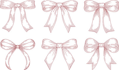Doodle gift bow illustration