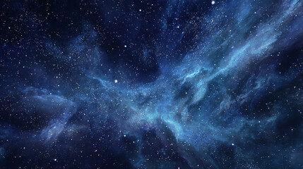 Naklejka premium An amazing view of the interstellar inky space. The cosmic view features shimmering stars and nebulas in the celestial expanse