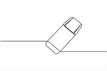 Rubber eraser one continuous line art drawing concept, vector art minimalist illustration design