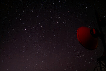 Night winter view from hill Klet for dark landscape near Holubov