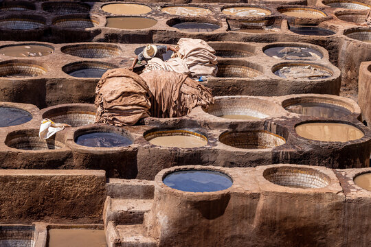 Morocco - Fes El Bali (ancient city) - UNESCO World Heritage - The Chouara Tannery (les tanneries de Chouara)