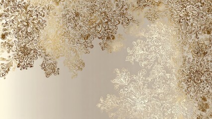 Elegant Gold Filigree Lace Pattern for Fine Art Background or Decorative Design