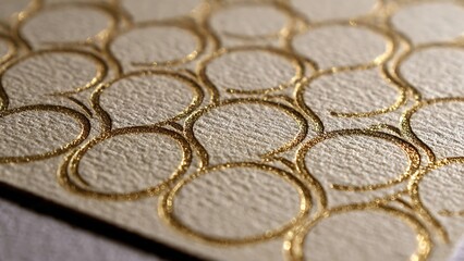 Elegant embossed cream cardstock with golden seal design for invitations and stationery