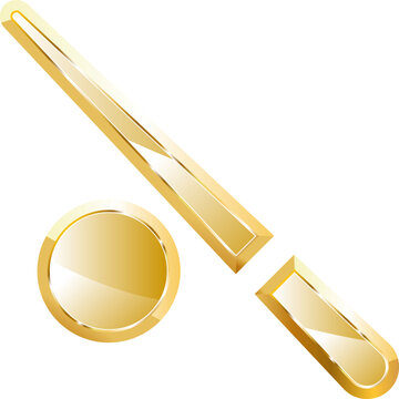 Billiards gold icon. Isolated on transparent background.