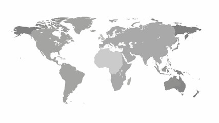 Simple and Clean World Map Silhouette for Minimalist Design Projects

