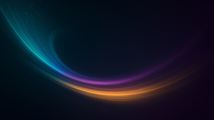 Abstract light wave with colorful streaks on dark background