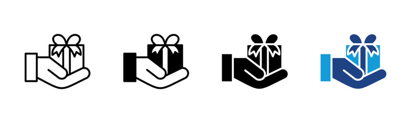 Gift icon set multiple style collection