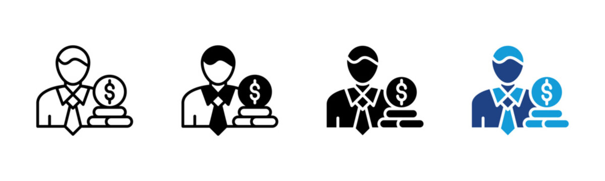 Investor icon set multiple style collection