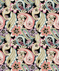 Seamless Colorful tie dye shibori print. Seamless hand drawn batik pattern.Rug textured background. Modern batik wallpaper tile. Watercolor pattern for fabric, clothes, wallpaper. Ethnic design.
