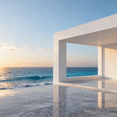 Minimalist White Architecture by the Ocean
