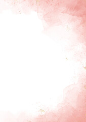 Pastel pink watercolor paint brush glitter gold with golden , dots and stains. Pastel marble alcohol ink drawing effect. pink texture design element for wedding invitation.