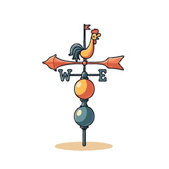 Whimsical Weather Vane Depicting a Rooster Navigating the Winds of Change with an Antique Feel