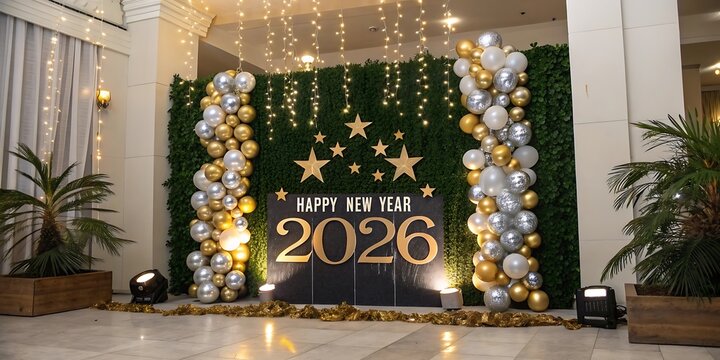 Celebratory new year 2026 decoration