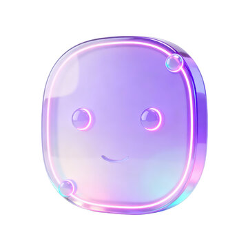 3d rendered icon of abstract smiley face