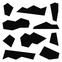 [Vector EPS]Abstract black geometric shapes arranged in an irregular pattern on a white background