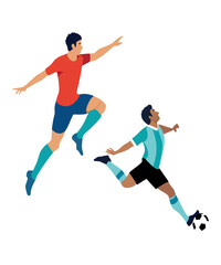 football player kicking ball vector art illustration