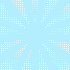 正方形の背景　ドット柄と集中線　水色