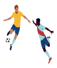 silhouette of football player playing football water color vector illustration