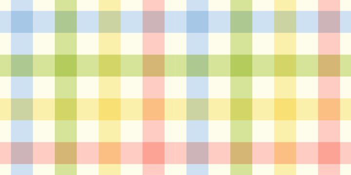 Colorful rainbow gingham checkered seamless background pattern