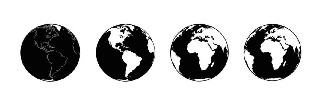 [Vector EPS]Global Earth Representations Showing Different Geographical Features