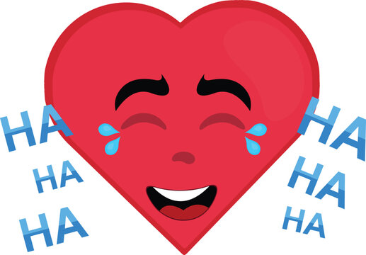 vector illustration emoticon character heart cartoon, laughing out loud
