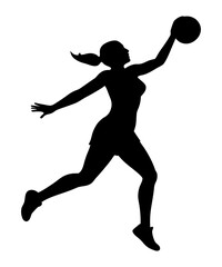 silhouette of basketball player vector art illustration