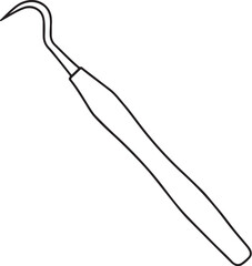 Line Art Dental Scaler Instrument Illustration.eps