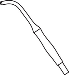 Line Art Dental Suction Saliva Ejector Illustration.eps