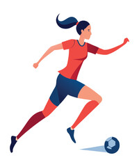 Football player playing football with water color vector art