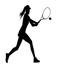 tennis player silhouette vector