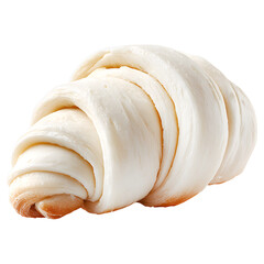 Fresh butter croissant pastry isolated on transparent background.