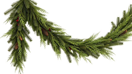 Frosted green pine garland with pinecones and red berries Christmas garland evergreen garland