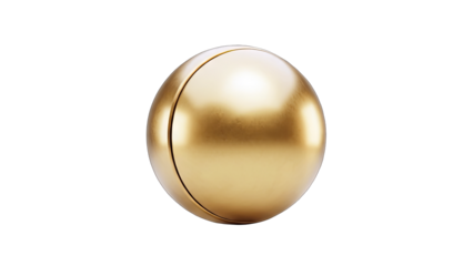 Golden Sphere Isolated on White Background