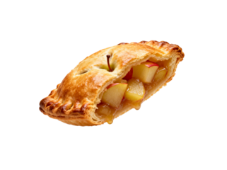 [Transparent Background PNG]Delicious Apple Pie Turnover Pastry with Filling