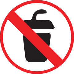 No Trash Allowed Sign with Red Prohibition Symbol Isolated on White Background, Littering Restriction Warning Icon for Cleanliness, Safety, and Regulation Concepts.