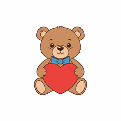 teddy bear brings heart for valentine concept design
