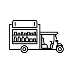 food truck outline icon. food truck illustration.