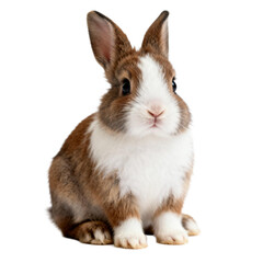 Obraz premium [Transparent Background PNG]Cute Brown and White Domestic Rabbit