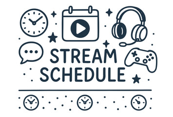 Stream schedule with gaming controller and headphones