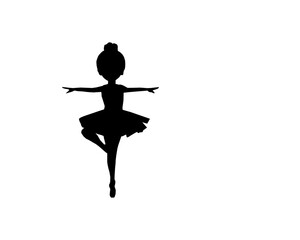 Cute Kids Ballerina Silhouettes.Vector Dance Girls Collection. Ballet Girl Silhouette Set. Little Ballerina Vector Silhouettes. Children Ballet Dance Silhouettes. kids ballerina silhouette.  © Ani