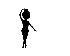Cute Kids Ballerina Silhouettes.Vector Dance Girls Collection. Ballet Girl Silhouette Set. Little Ballerina Vector Silhouettes. Children Ballet Dance Silhouettes. kids ballerina silhouette.  © Ani